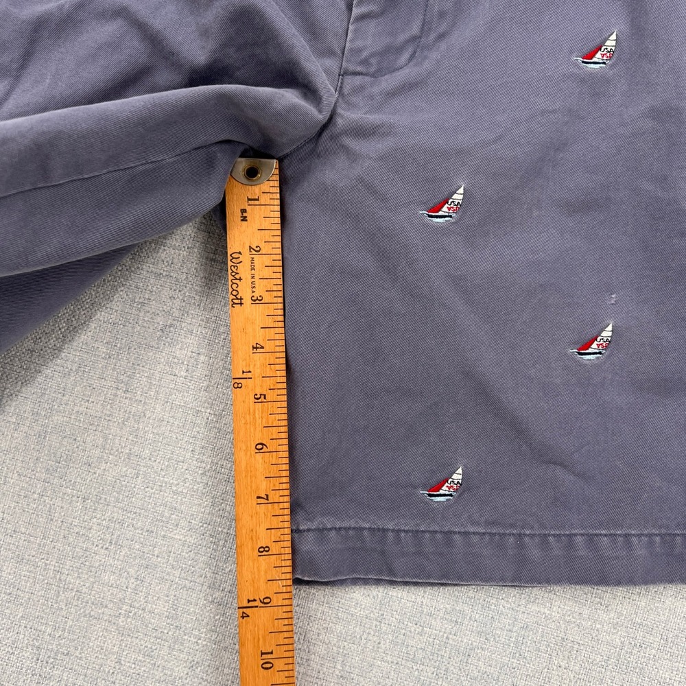 Vineyard Vines Sailboat Embroidered Shorts Men 30 Gray/Blue Nautical Preppy - Picture 8 of 9